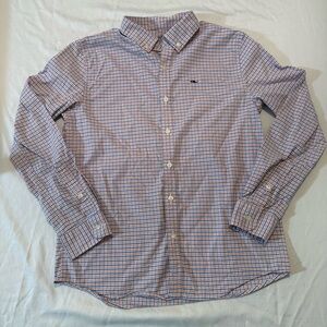 Vineyard Vines Kids Checkered Button Down Shirt - Blue and Pink